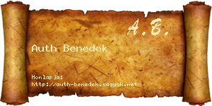 Auth Benedek névjegykártya